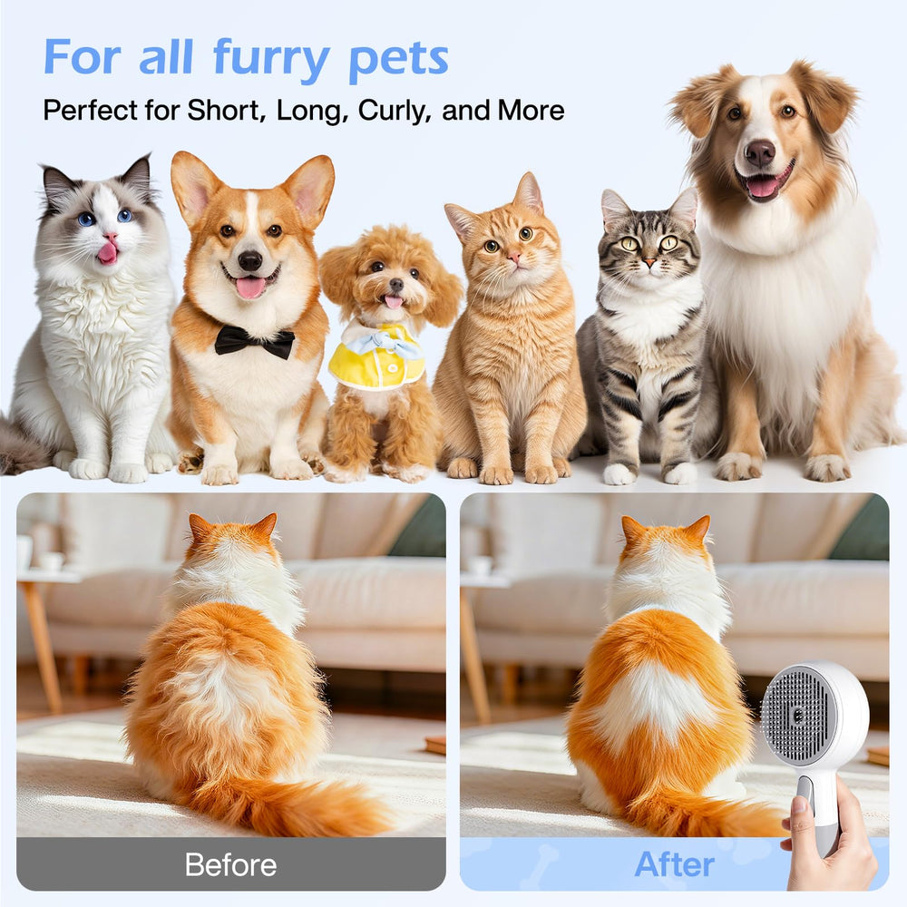 TEZKOLES pet-steam-brush-self-cleaning shows hassle-free maintenance after grooming.