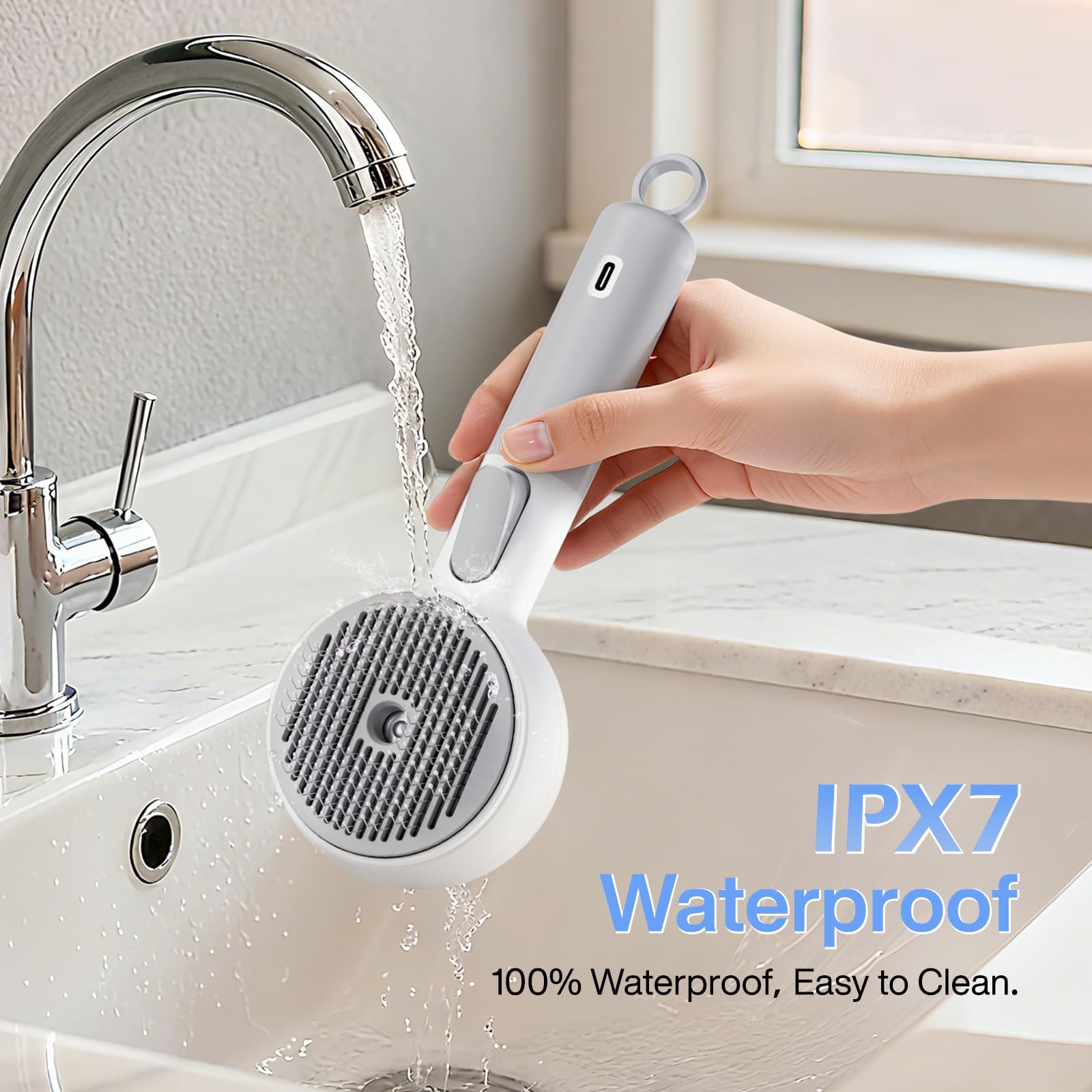 TEZKOLES pet-steam-brush-soft-bristles offer pet-friendly grooming sessions.