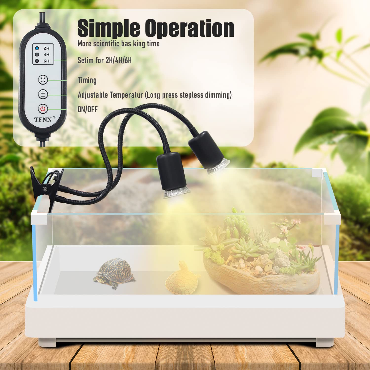 TFNN reptile heat lamp clamp attachment secures overhead lighting reliably