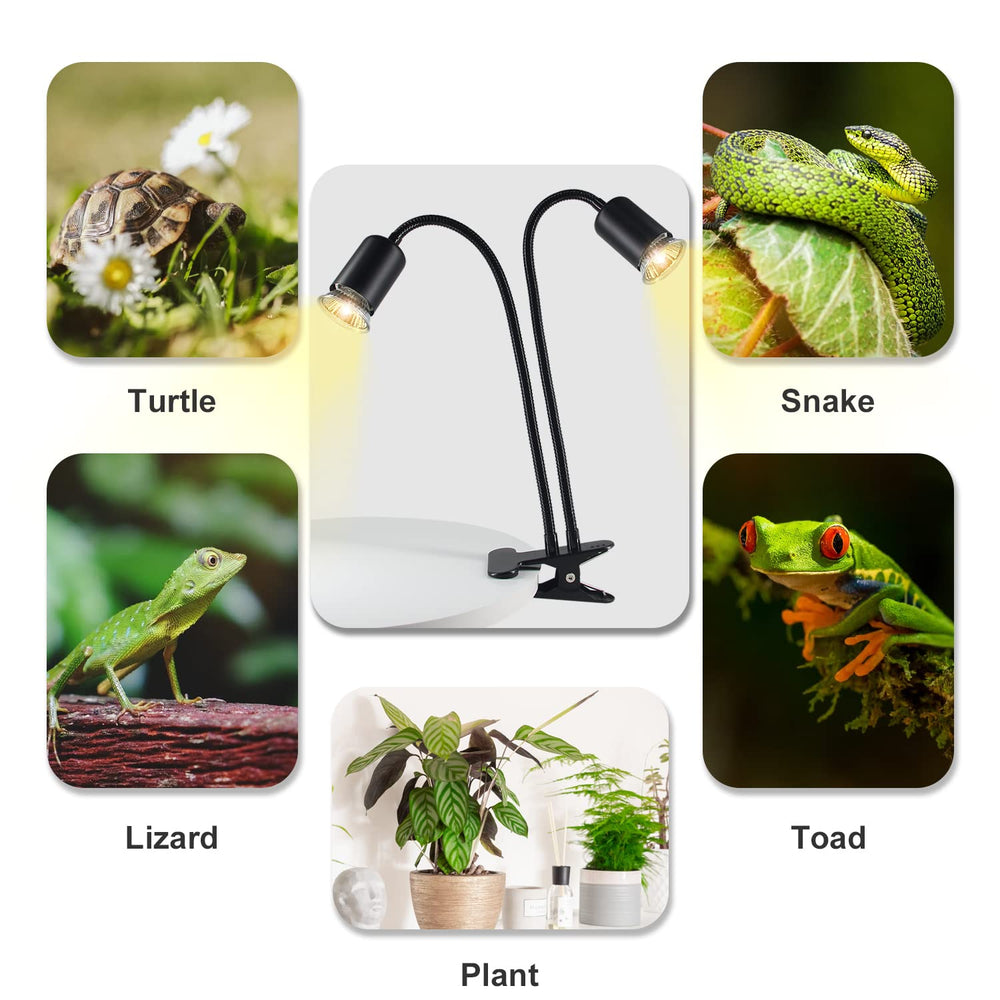 TFNN reptile heat lamp two bulbs 25W and 50W enable customizable basking options