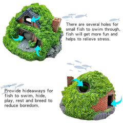 Tfwadmx aquarium decor hideout entrances highlights multiple passages for small fish