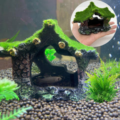 Tfwadmx aquarium decoration house resin hollow hideout side view highlights swim-through spaces