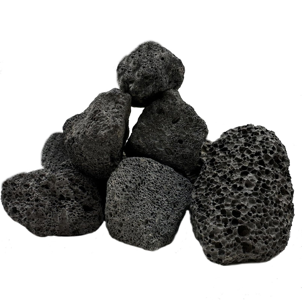 Tfwadmx aquarium lava stones pack enhances natural dark focal points in tanks