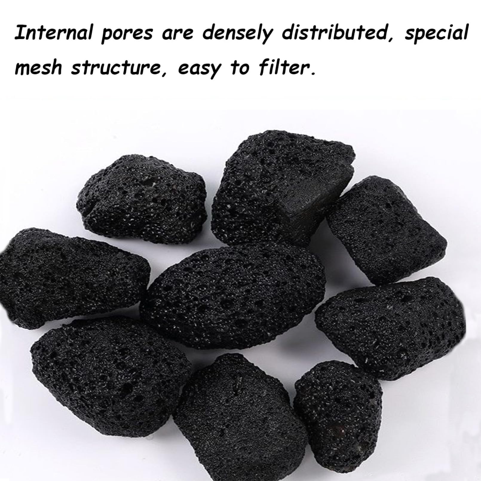 Tfwadmx aquarium lava stones porous surface closeup highlighting filtration-friendly texture