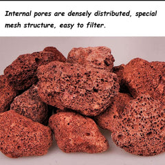 Tfwadmx red lava rock stones with unique shapes for aquarium landscaping