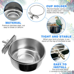 Tfwadmx 4x2 inch bowl size fits parrots and budgies.