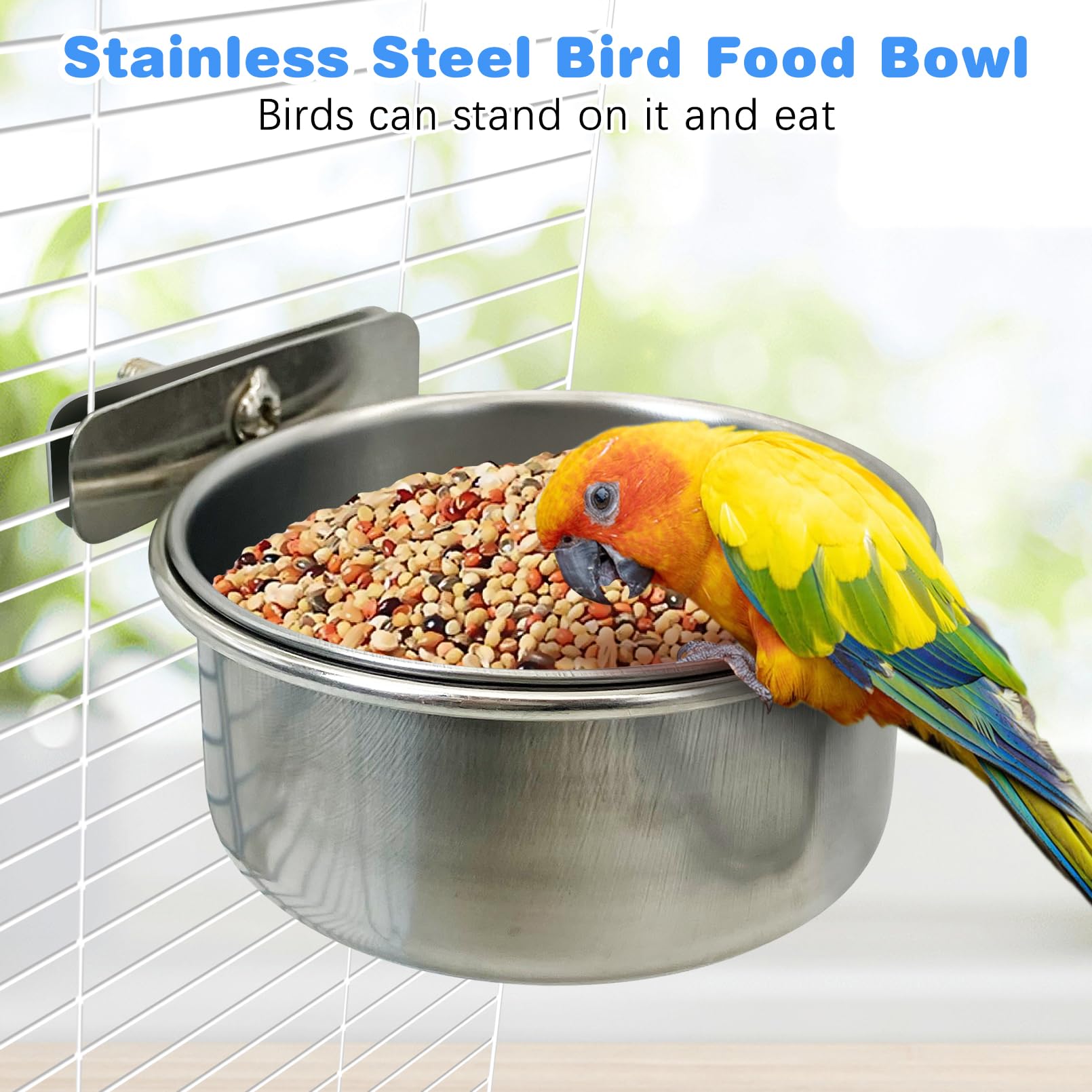 Tfwadmx stainless steel bowl resists mess and is easy to clean.