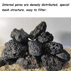 Tfwadmx black pumice stones for aquarium offer porous surfaces for beneficial bacteria