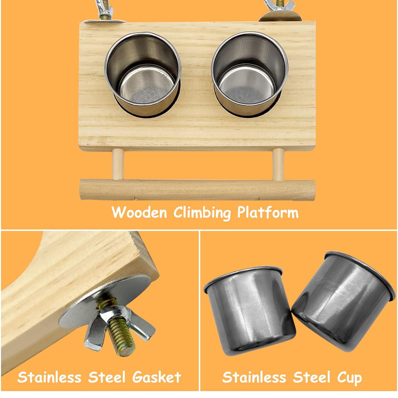 Tfwadmx cage accessory for parrots and lovebirds, enhances feeding space