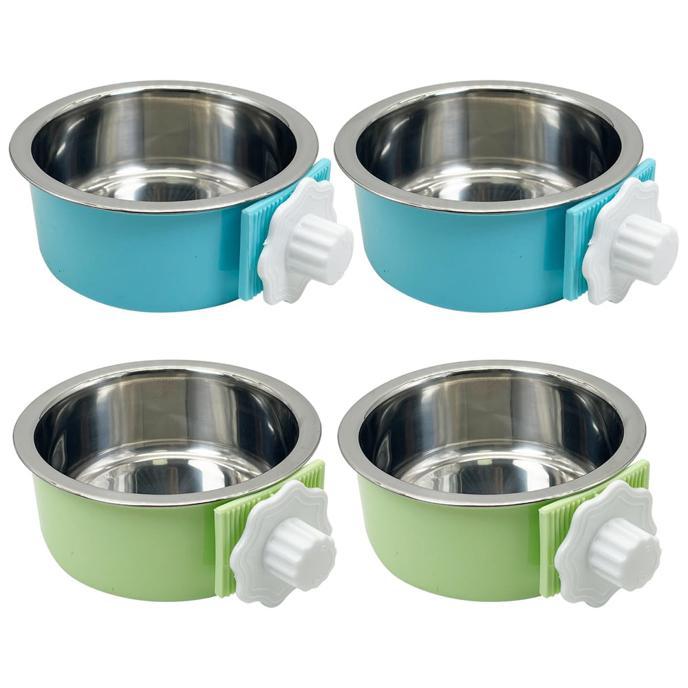TFWADMX crate dog bowl hanging blue keeps cages tidy with easy-access water