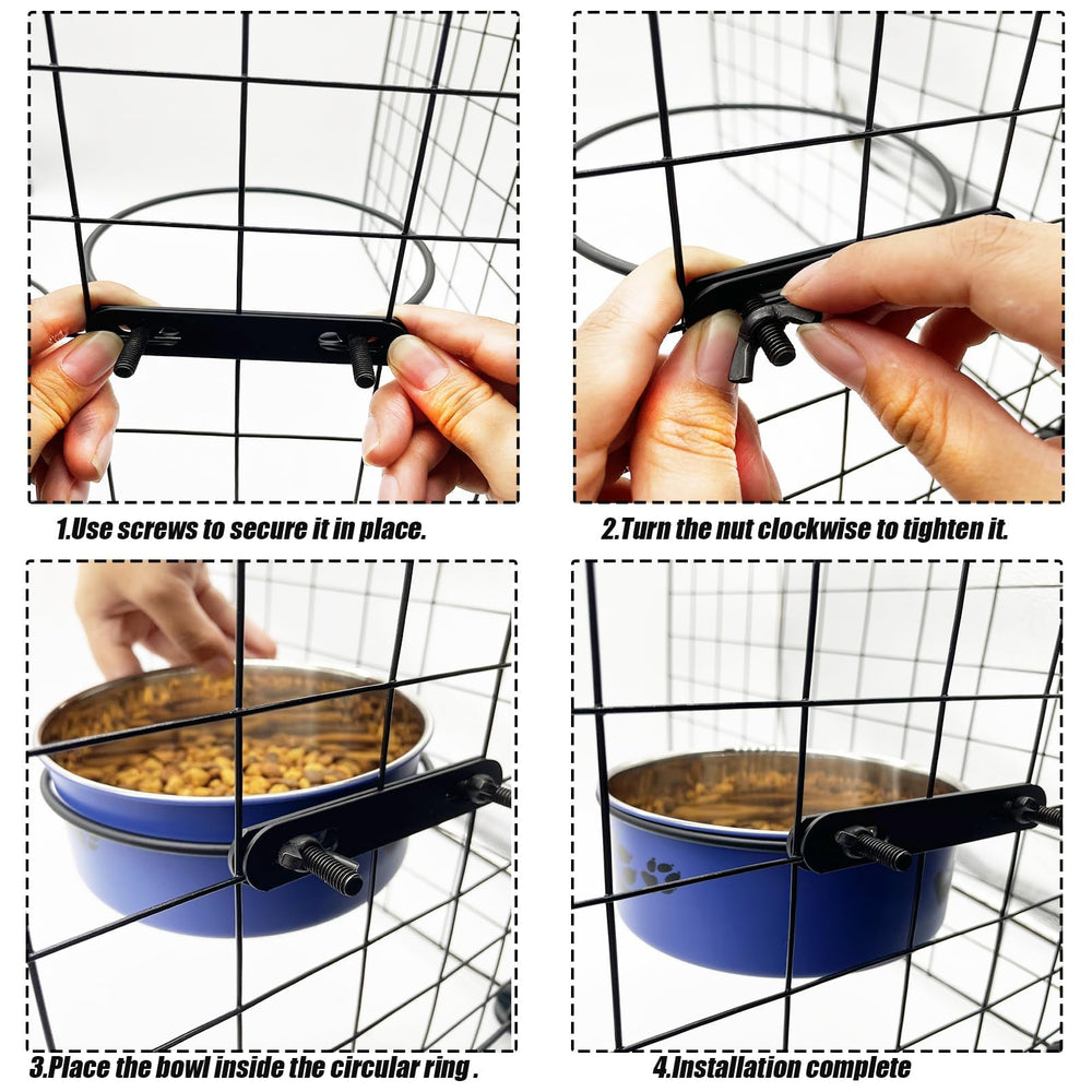 Tfwadmx dog bowl clip mounts securely with adjustable height