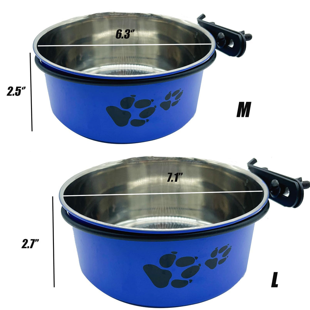 Mounted wing-nut clip assembly of Tfwadmx crate bowl in kennel