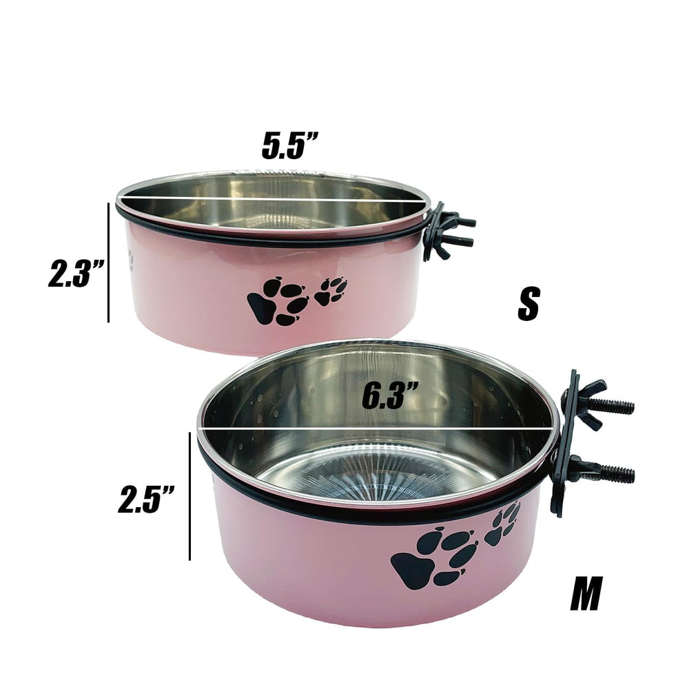Tfwadmx dog crate bowl pink 2-pcs set offers flexible feeding for pets.