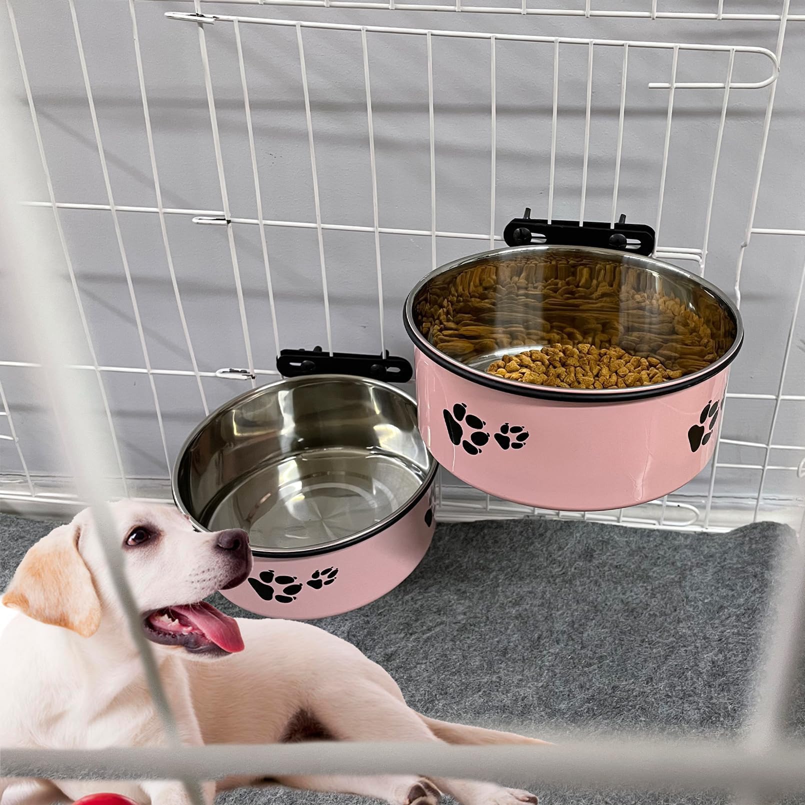 Tfwadmx dog crate bowl no spill design keeps kennels cleaner during meals.