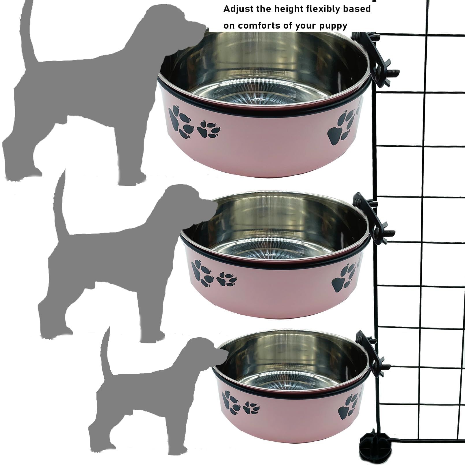 Tfwadmx dog crate bowl removable inner stainless—easy cleaning and quick refills.