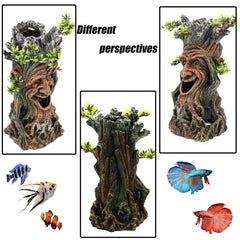 Tfwadmx fish tank tree stump hollow base detail emphasizes stable bottom placement.