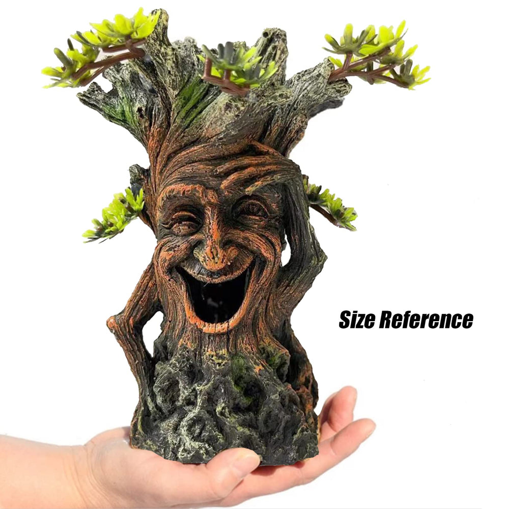 Tfwadmx fish tank tree stump paint detail closeup showcases lifelike detail.
