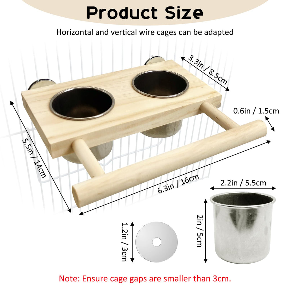 Tfwadmx hanging stainless steel bowls, easy cage-bar installation