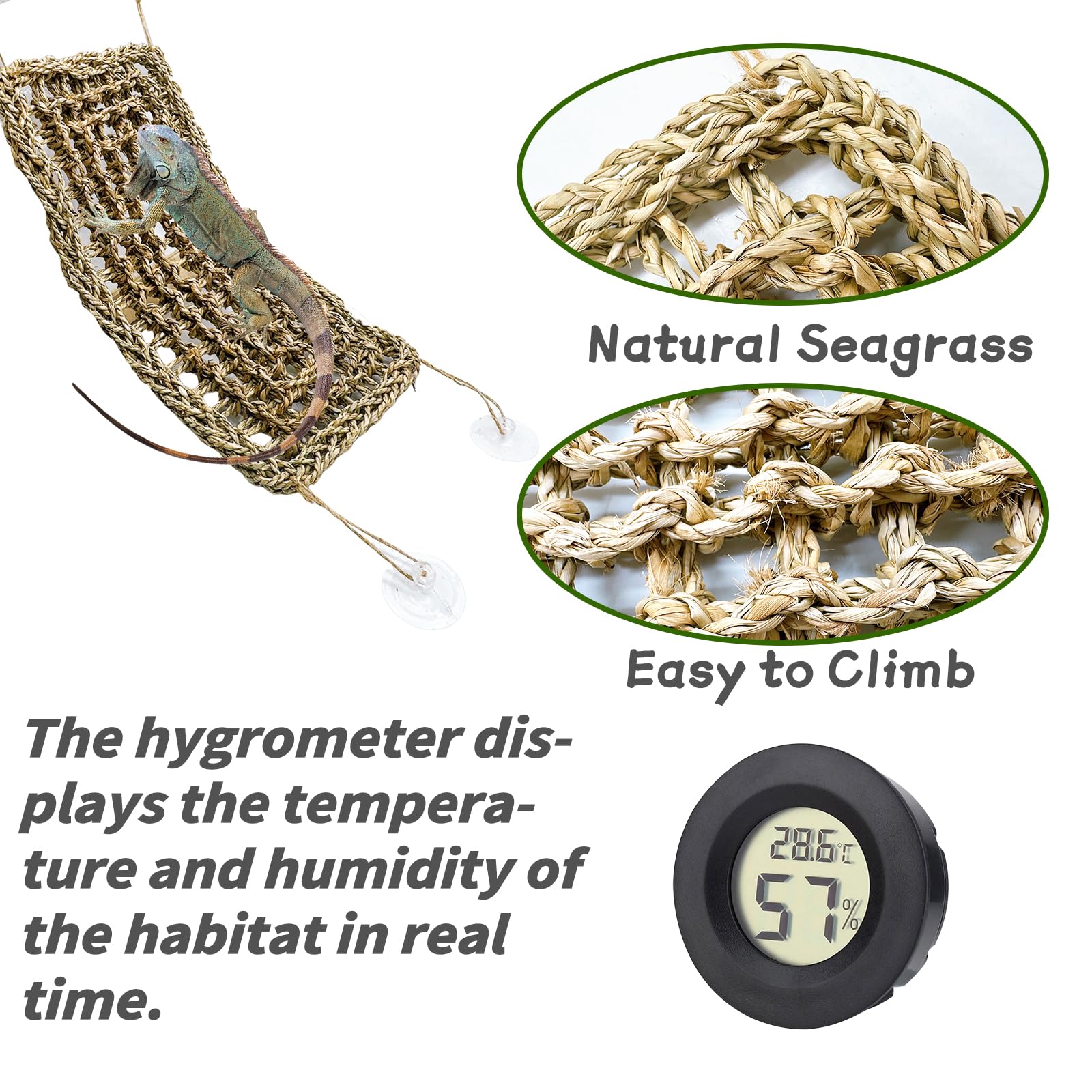 Tfwadmx leaf decorations create shade and hiding spots for reptiles.