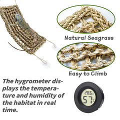 Tfwadmx leaf decorations create shade and hiding spots for reptiles.