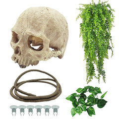 Tfwadmx reptiles skull hide offers secure shelter for small reptiles in terrariums.