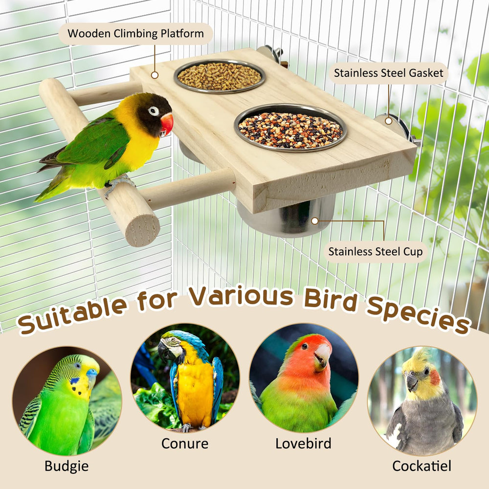 Tfwadmx small-bird feeder dimensions, compact fit for parakeets and cockatiels