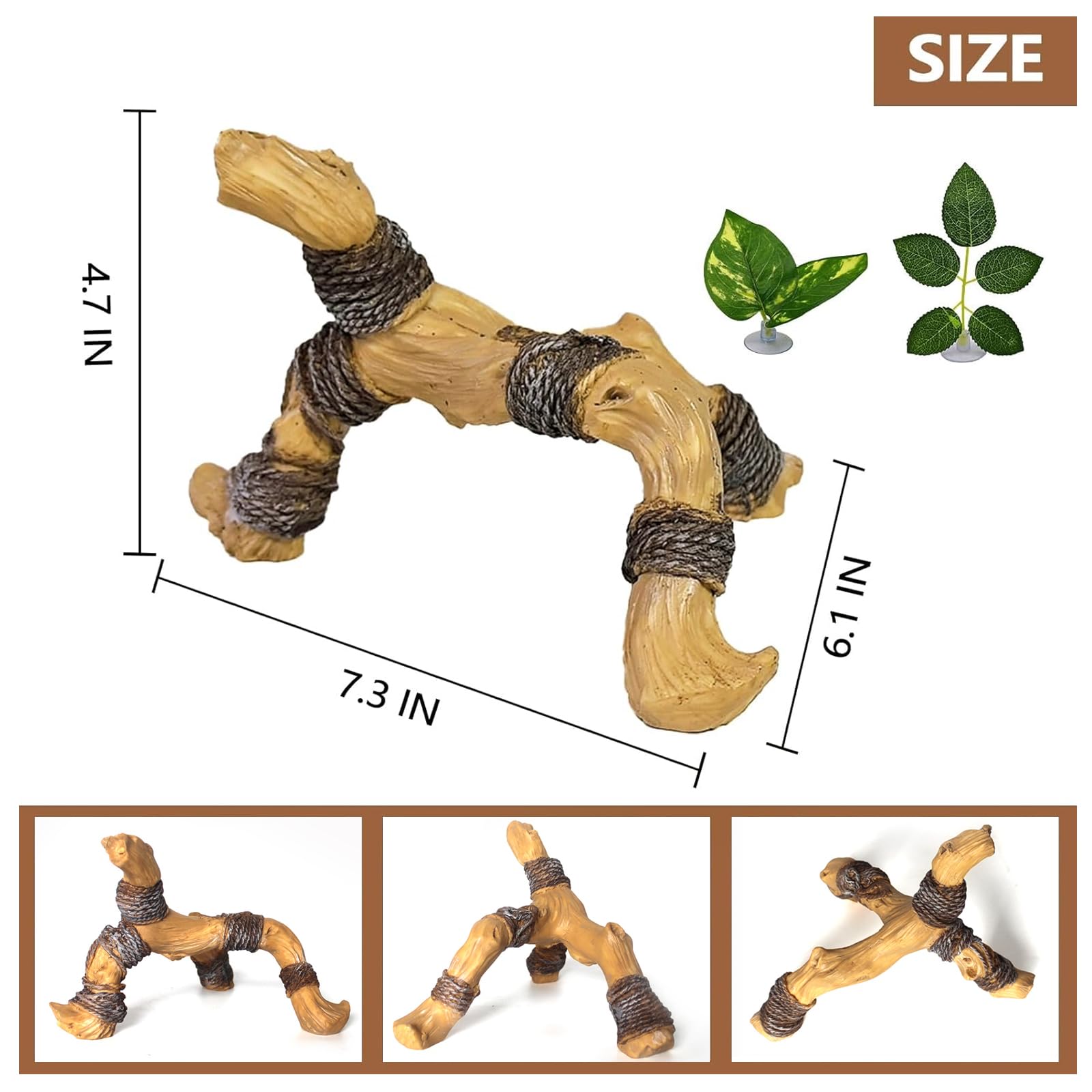 Tfwadmx tank decor terra aesthetic complements terrarium setups with subtle leaf accents.