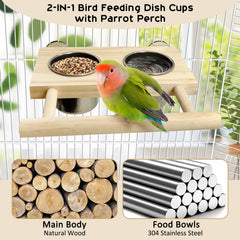 Tfwadmx wooden perch stand, perching and chewing for small birds