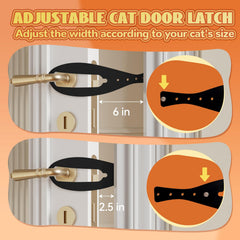 TGIOW dog-out-of-litter-box demo with cat door latch in action.