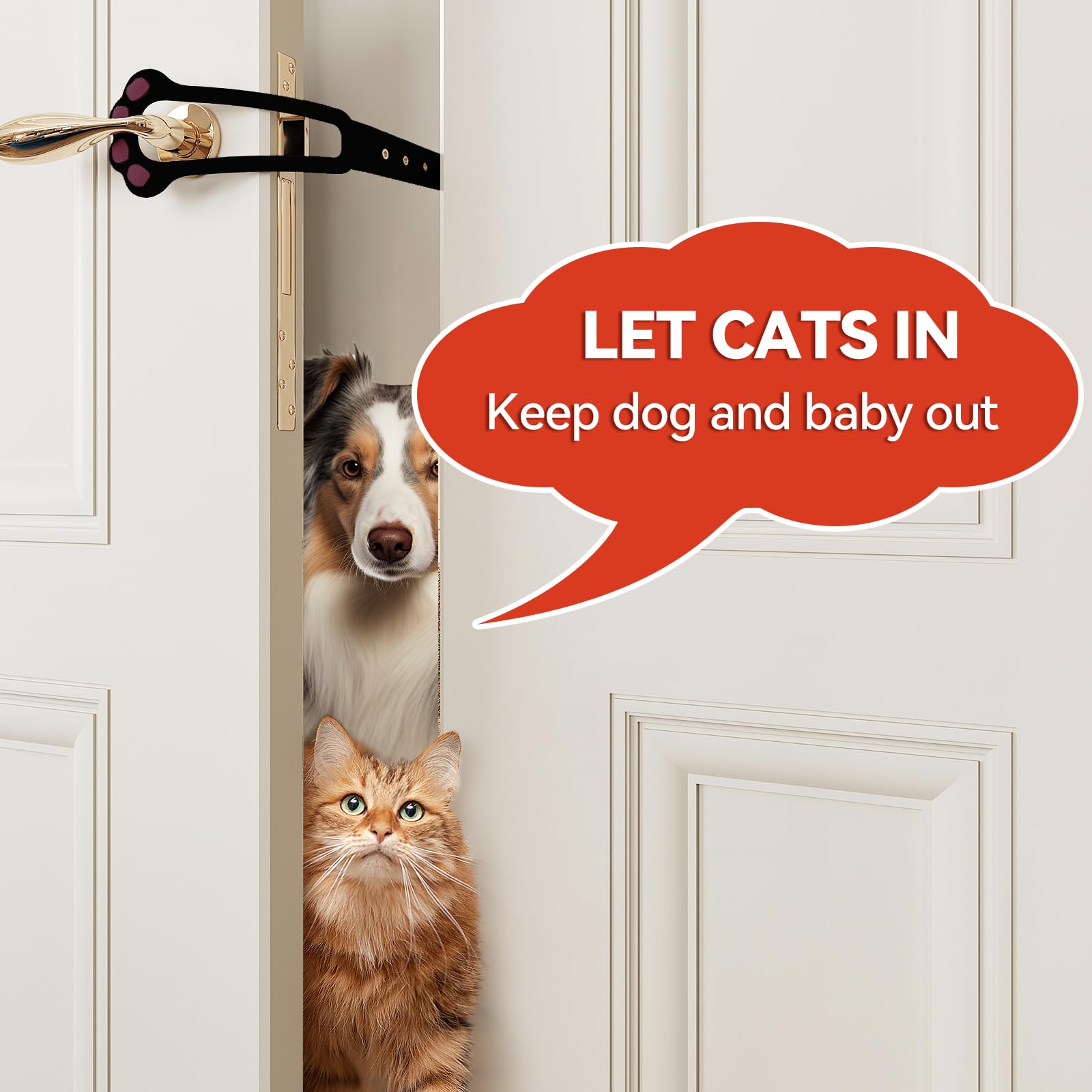 TGIOW cat door latch adjustable width demonstrates 2.2-5 inches range.