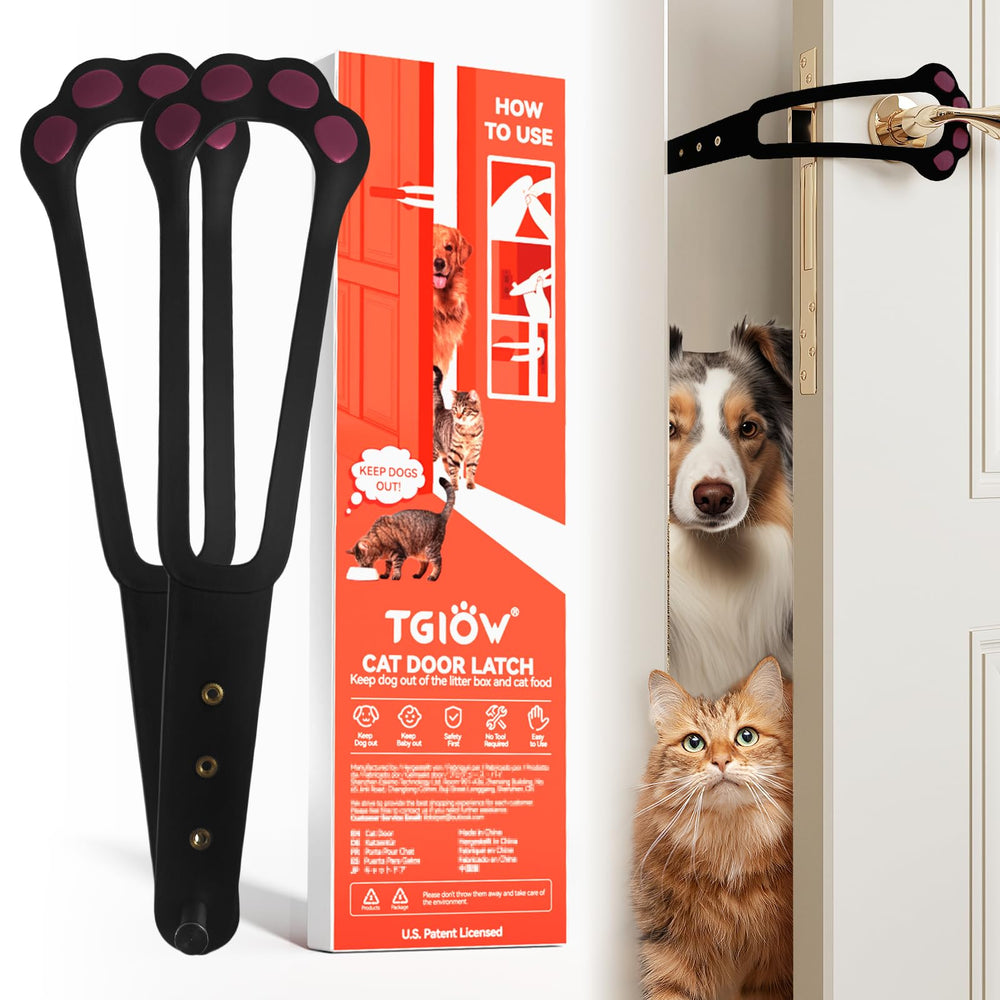TGIOW cat door latch side view shows compact design for easy pet access.