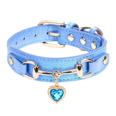 THAIN fashion dog collar bling diamonds close-up for stylish daily walks.
