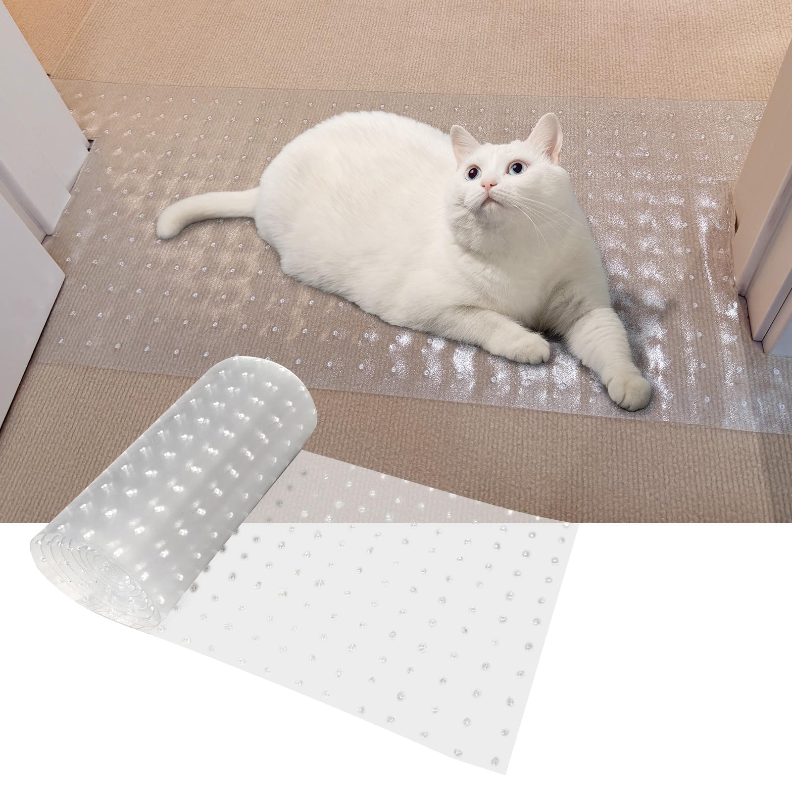 THAMIAO carpet protector under door—clear shield against pet scratches.