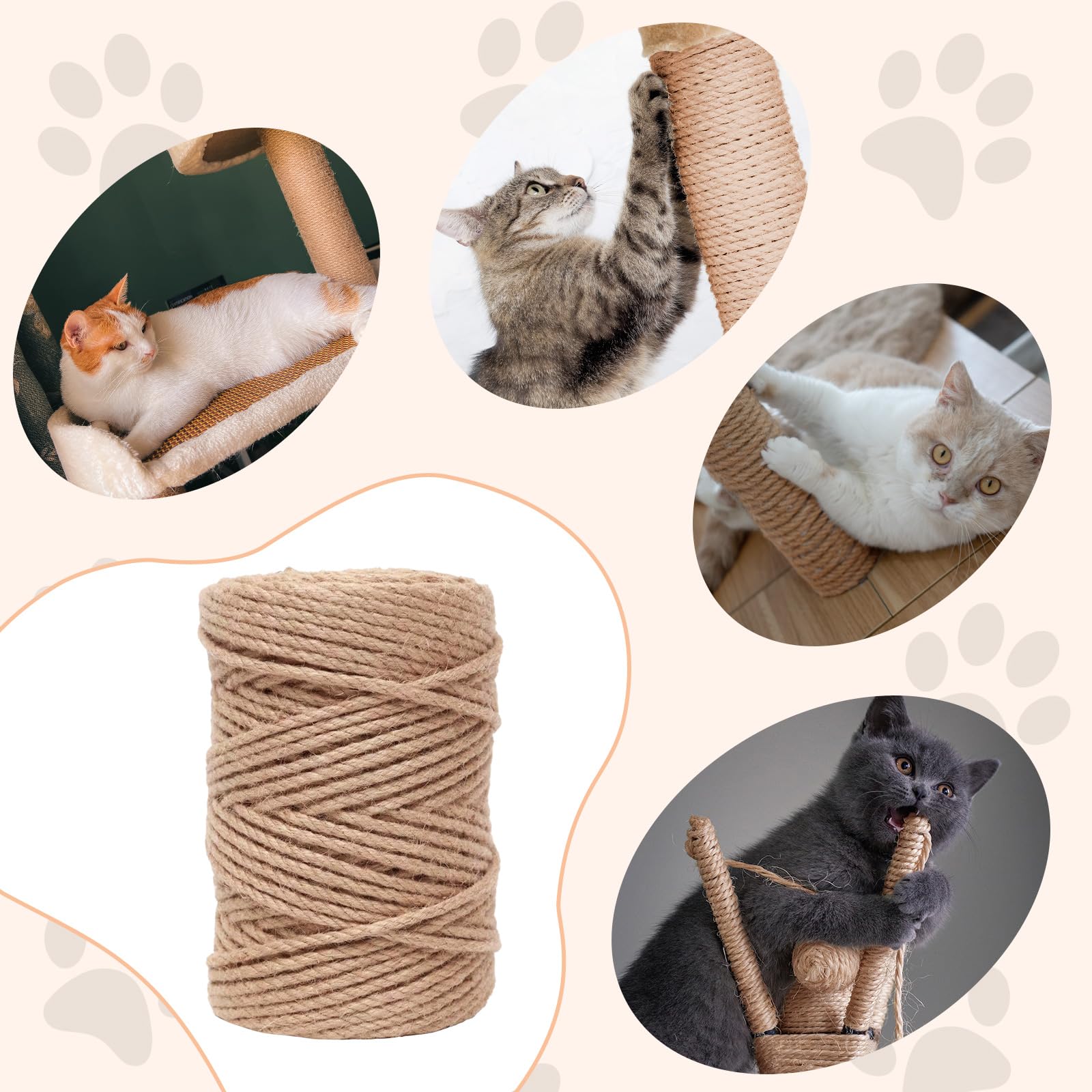 THAMIAO hemp rope DIY cat toys create engaging, safe playthings.