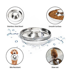 Thankspaw stainless steel puppy bowls close-up showing smooth edges for safe licking.