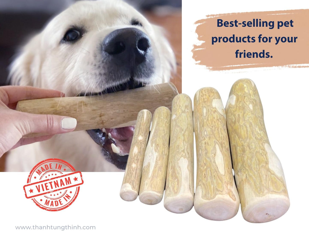 THATUWOOD Coffee Wood Dog Chew Stick packaging in recyclable box.