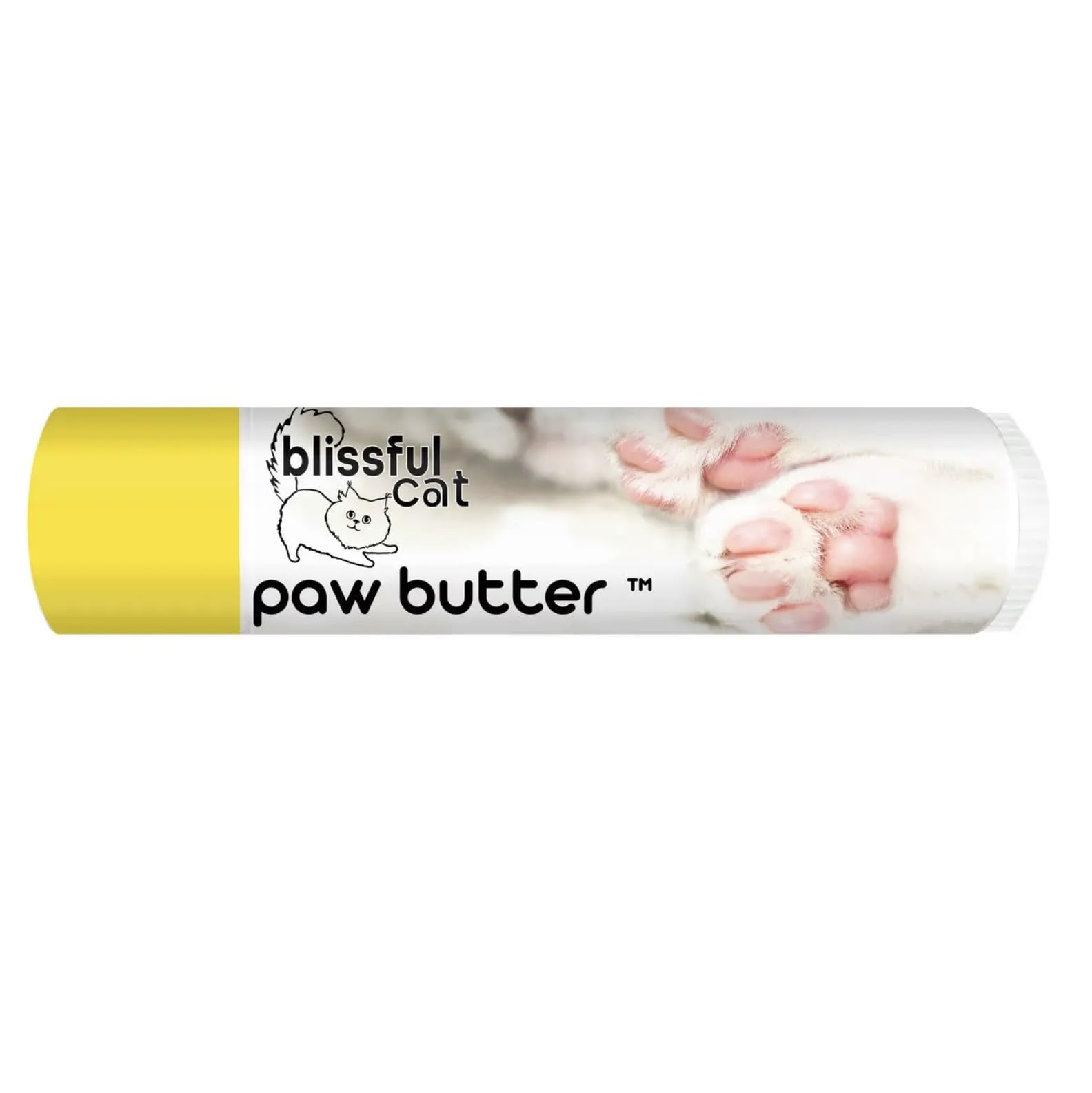 The Blissful Cat Paw Butter jar closeup shows creamy balm for quick paw relief.