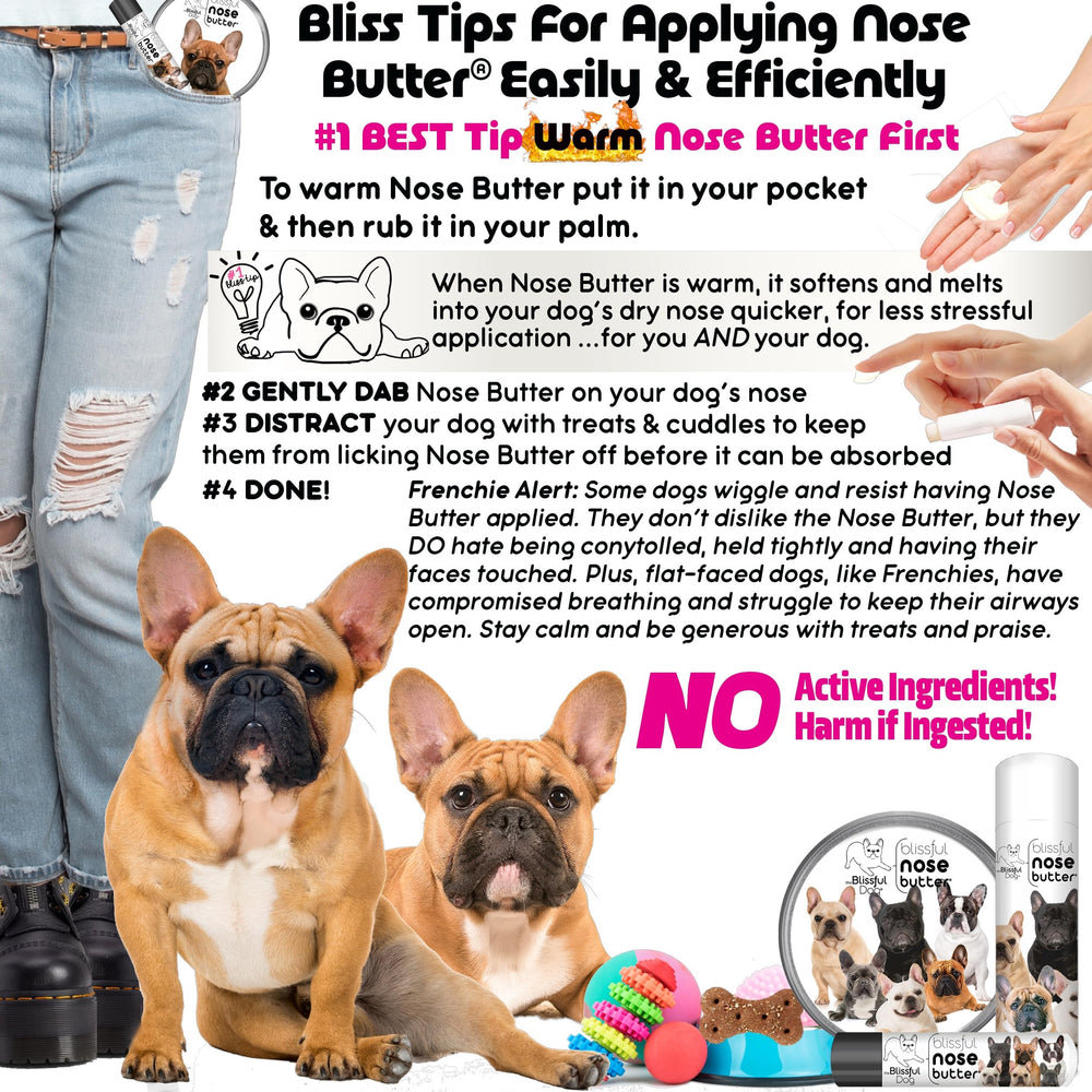The Blissful Dog Nose Butter handcrafted in USA emphasizes artisanal care.