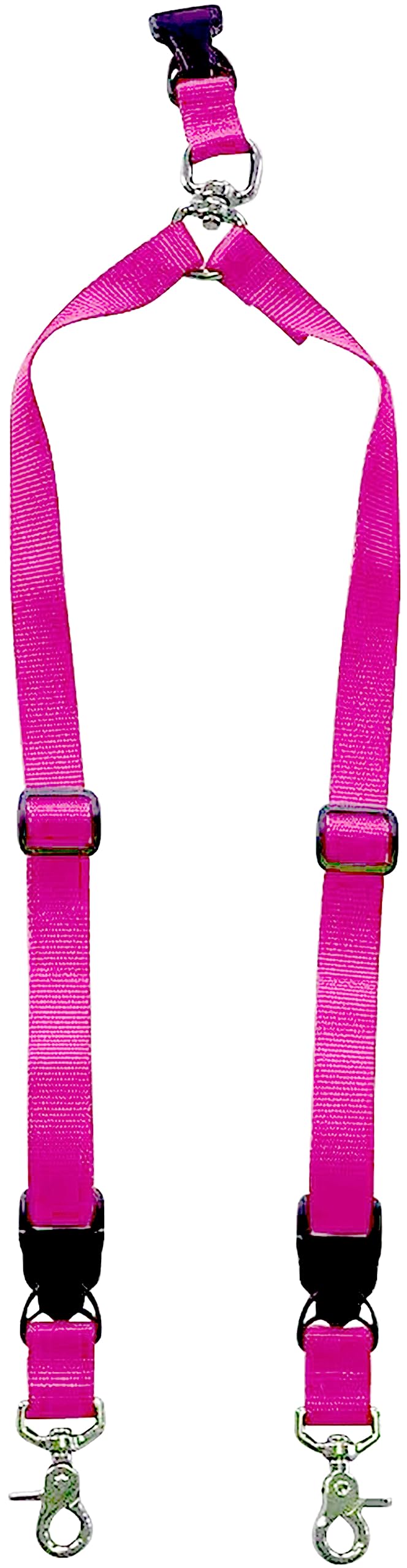 The Buddy System Double Buddy attachments enable walking two dogs with one leash comfortably.