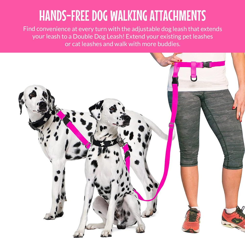 The Buddy System Double Buddy extend leash helps manage energy during outdoor strolls.