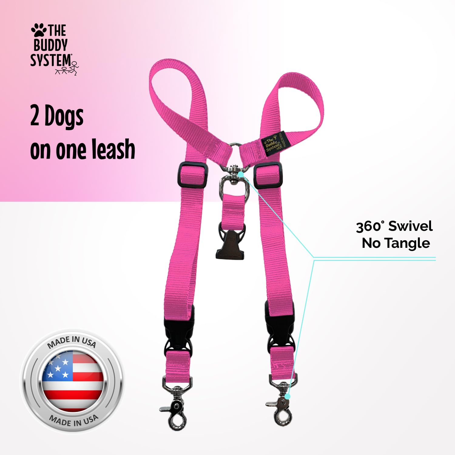 The Buddy System Double Buddy two dogs walk setup supports active daily adventures.