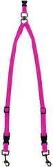 The Buddy System Double Buddy Small Pink attachment for two dogs during walks, eases multi-pet strolls.