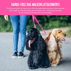The Buddy System Double Buddy Small Pink collar attachments secure dual-dog walking.