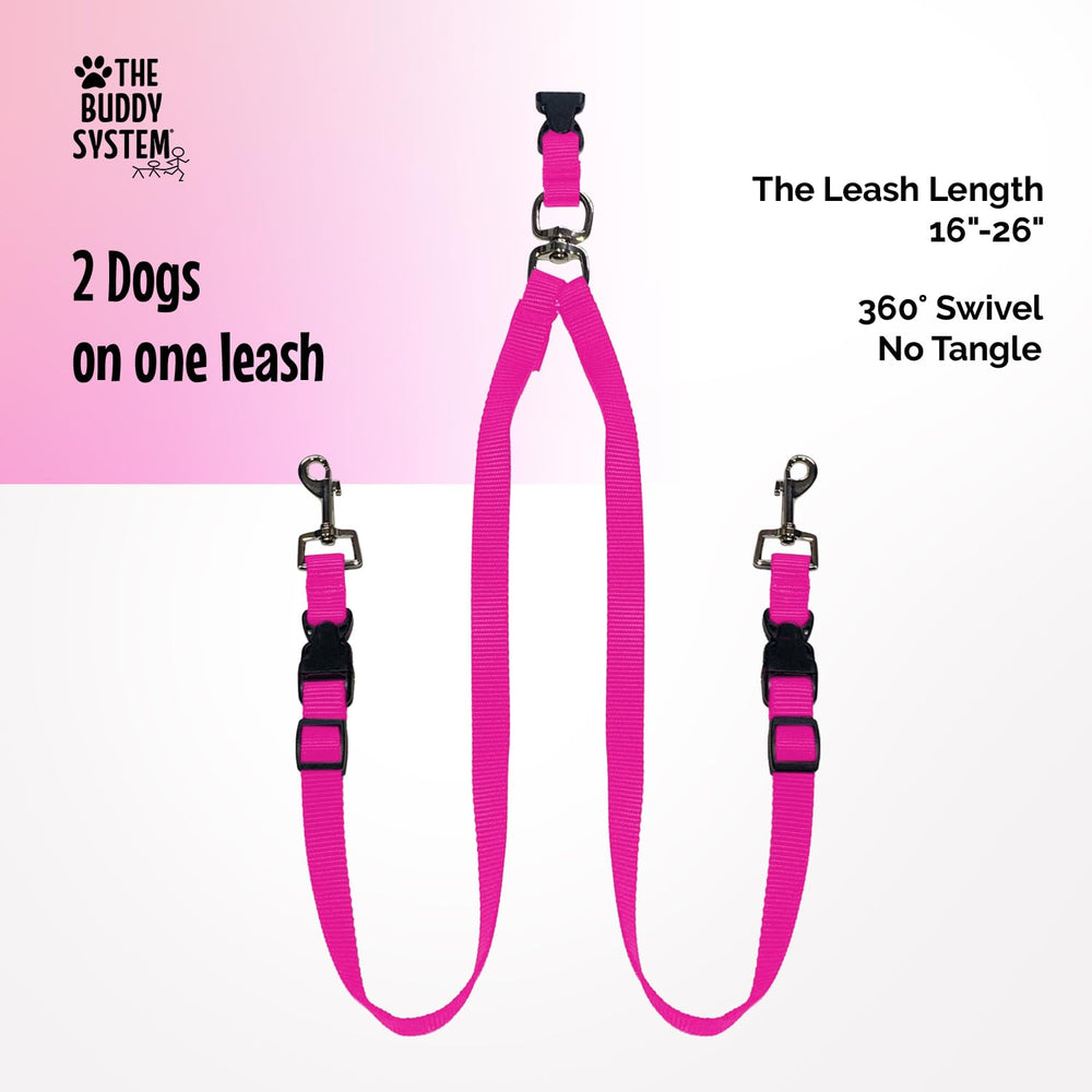 The Buddy System Double Buddy Small Pink hands-free leash extension supports comfortable daily runs.