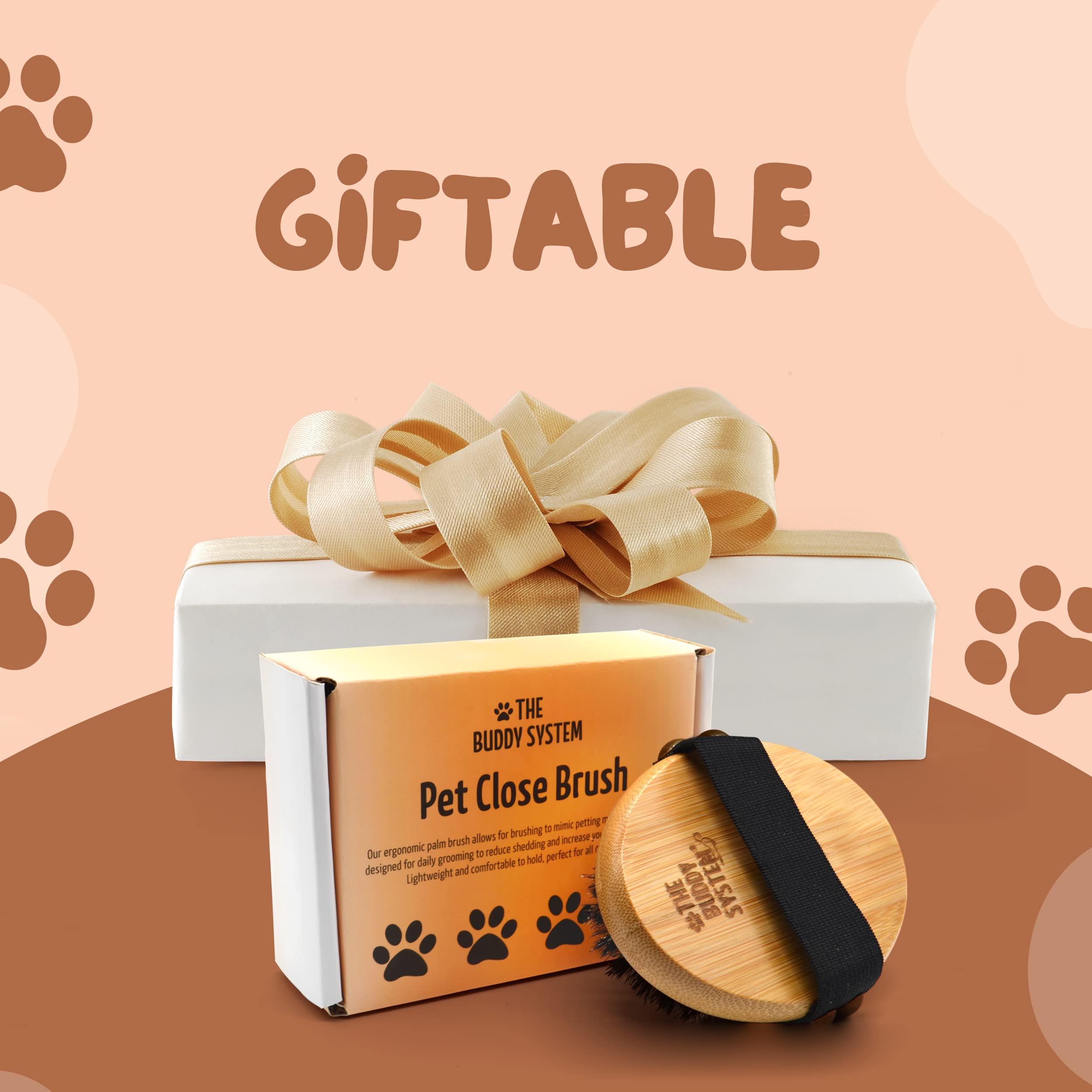 The Buddy System Pet Close Brush demonstrates oil distribution across the coat.