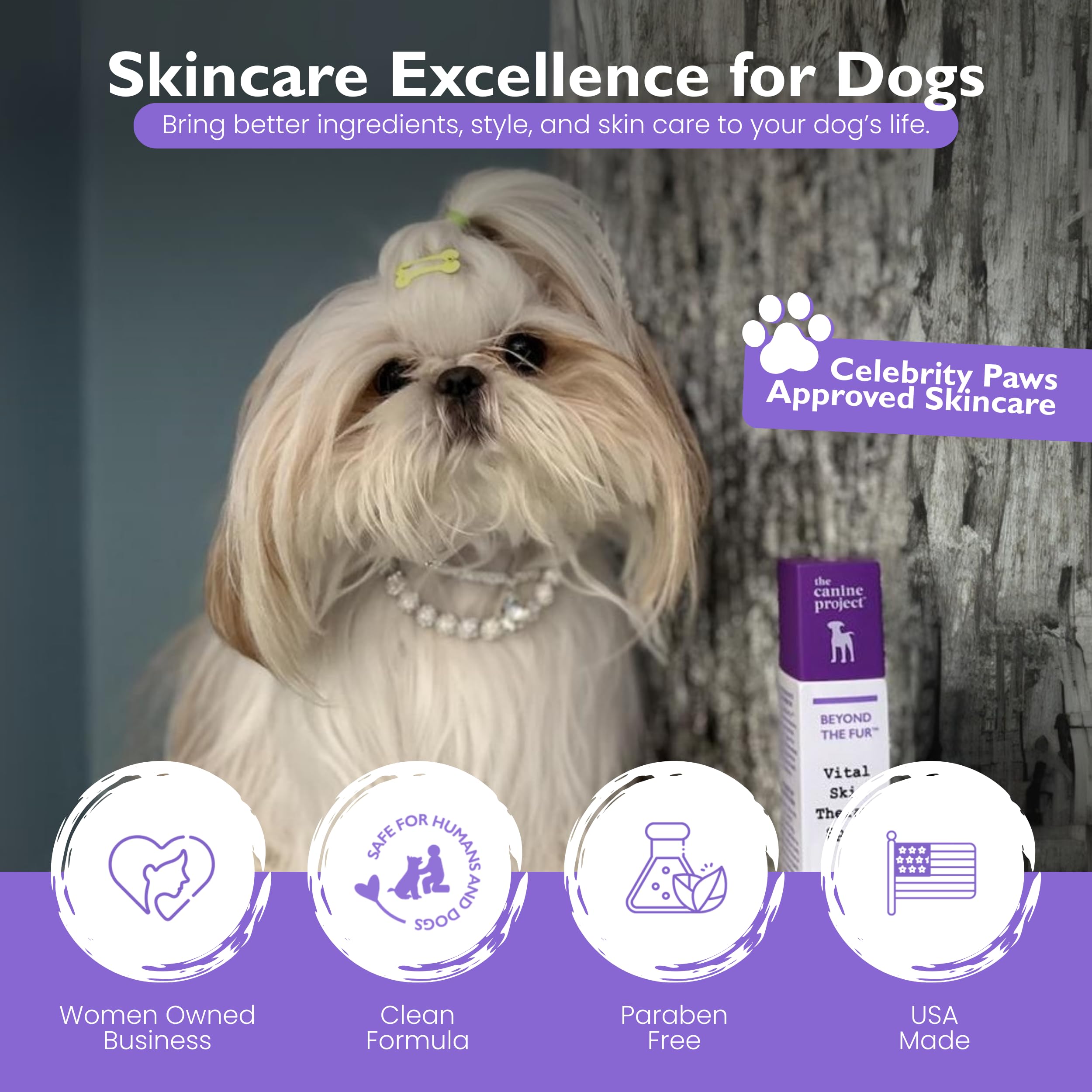 The Canine Project Vital Skin Therapy Spray after grooming for post-visit skin comfort