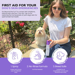 Label detail of The Canine Project Vital Skin Therapy Spray highlighting ingredients and pH balance