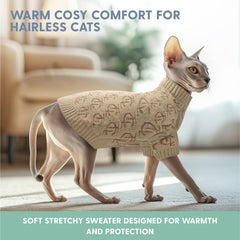 The Cat Ladies monogram cat sweater side profile shows versatile coverage for cats