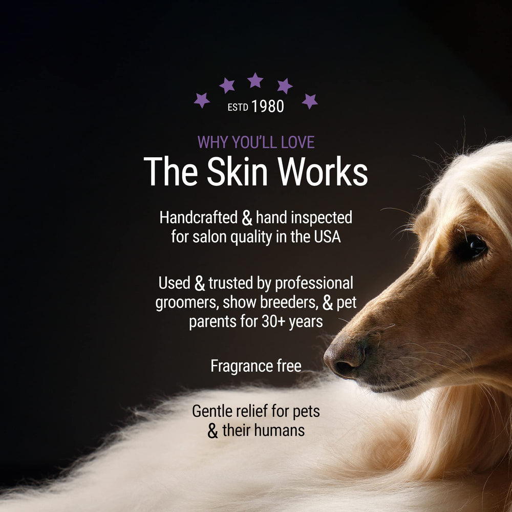The Coat Handler Skin Works non-greasy texture highlights easy rub-in for inflamed areas