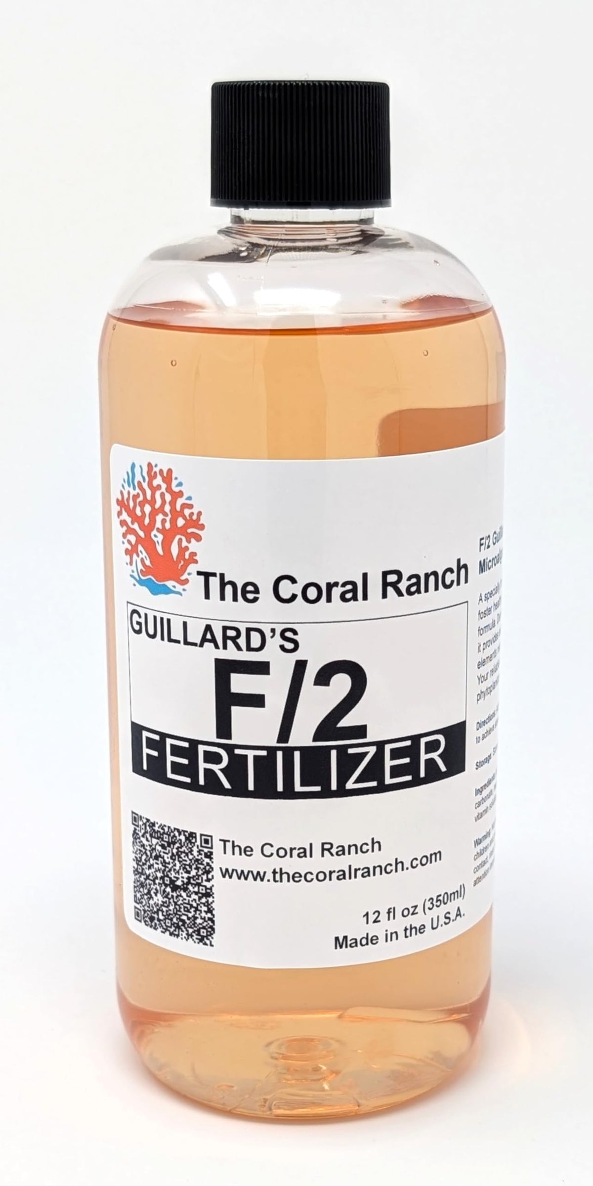 The Coral Ranch Guillard's F2 formula bottle for reef-tank phytoplankton enrichment